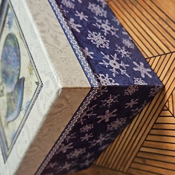 PUNCH STUDIO peacock feather ornaments keepsake box The Gifted Line Holiday - Picture 11 of 11